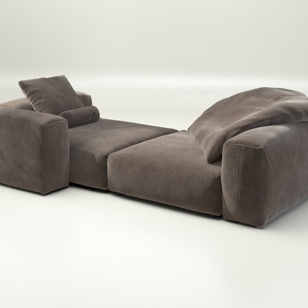vetsak | Sofa Set 02 XLarge - cord velour - mocha | Modular Sofa | 3.5 Seater | Big Sofa