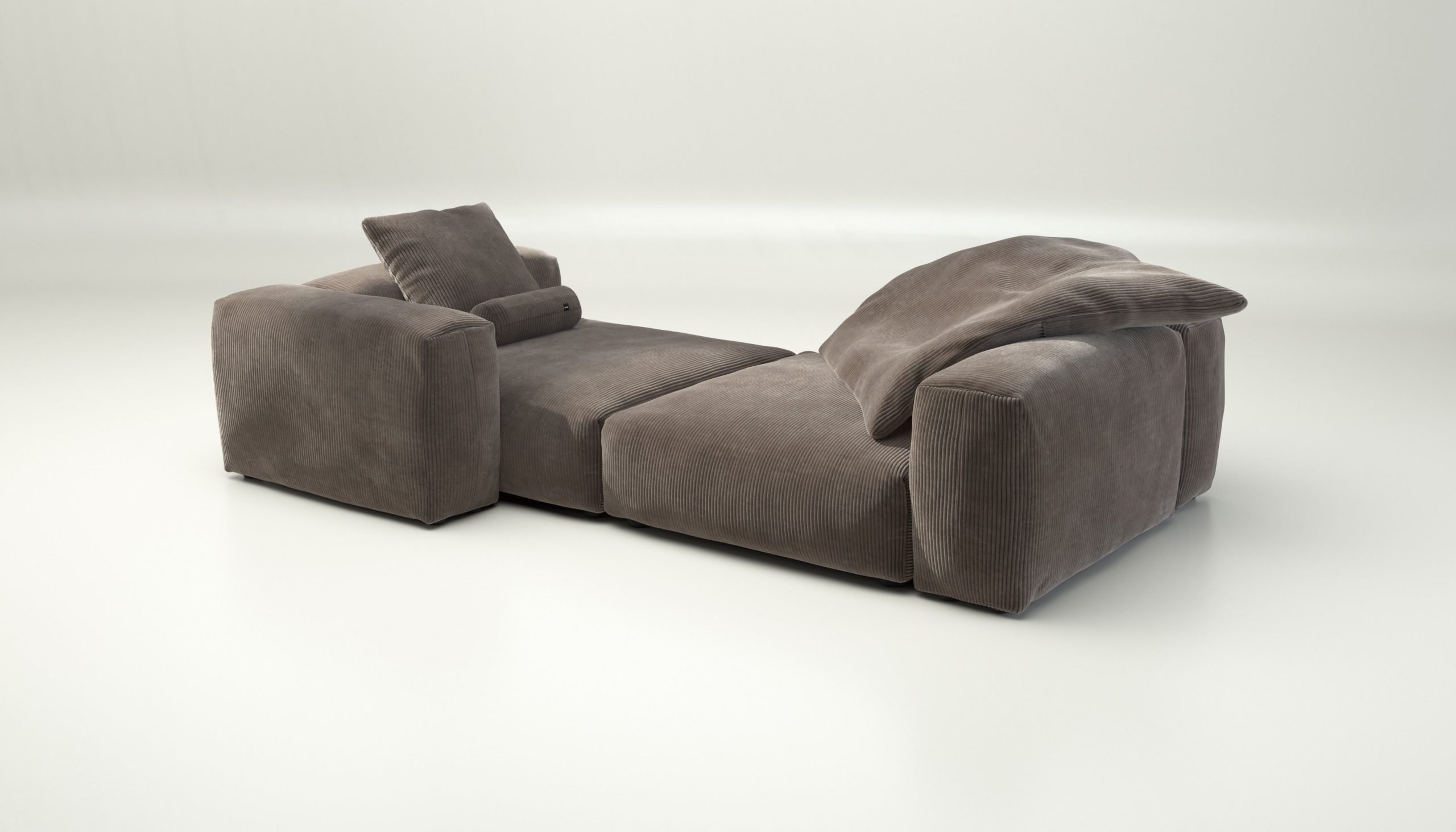 vetsak | Sofa Set 02 XLarge - cord velour - mocha | Modular Sofa | 3.5 Seater | Big Sofa