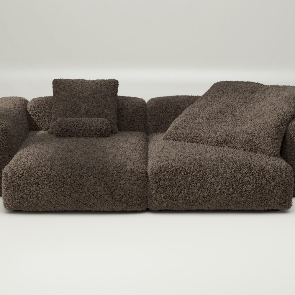 vetsak | Sofa Set 02 XLarge - doodle - cacao | Modular Sofa | 3.5 Seater | Big Sofa