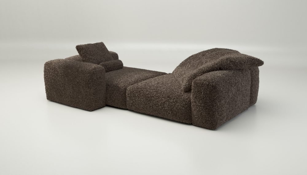vetsak | Sofa Set 02 XLarge - doodle - cacao | Modular Sofa | 3.5 Seater | Big Sofa