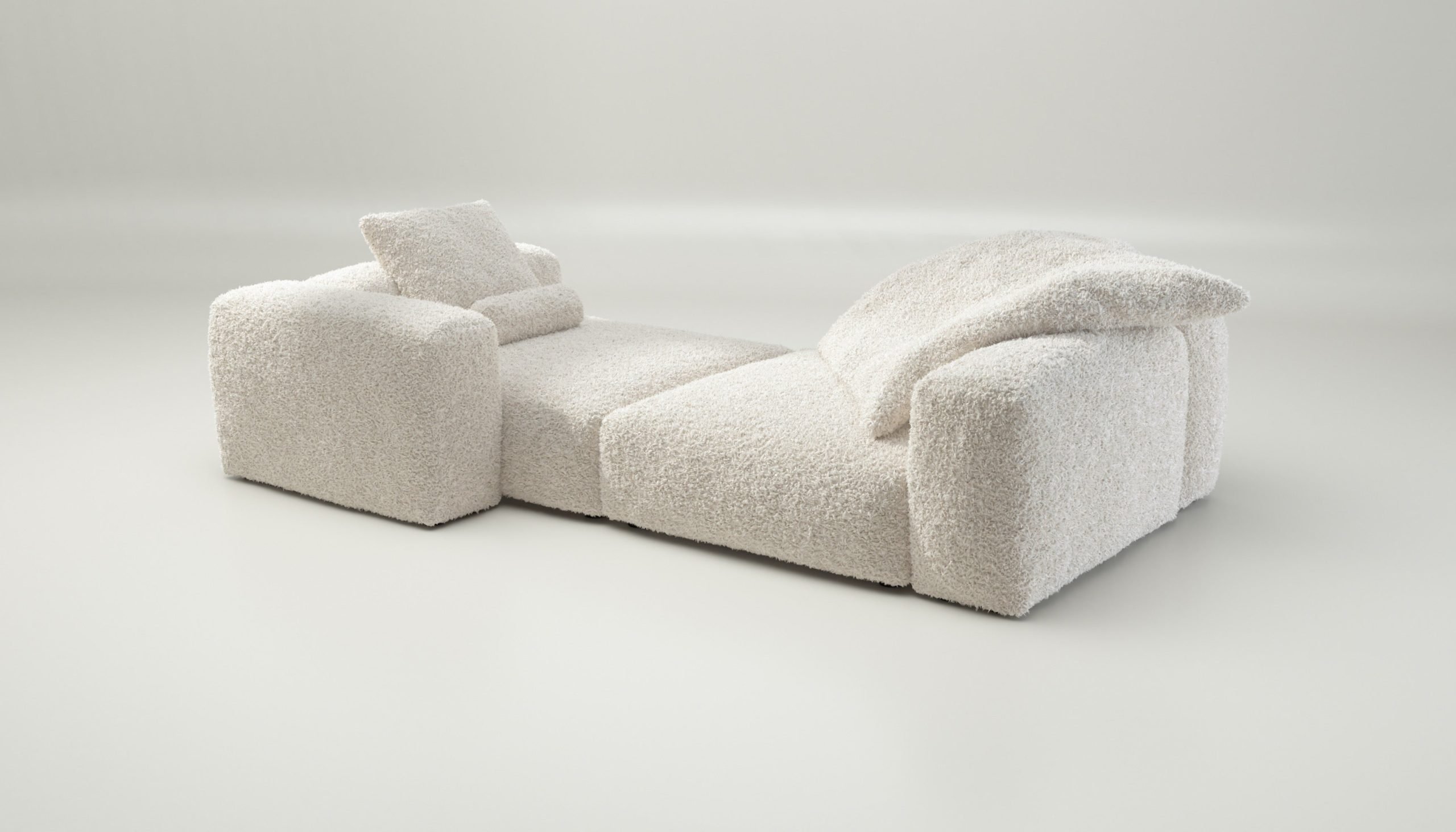vetsak | Sofa Set 02 XLarge - doodle - creme | Modular Sofa | 3.5 Seater | Big Sofa