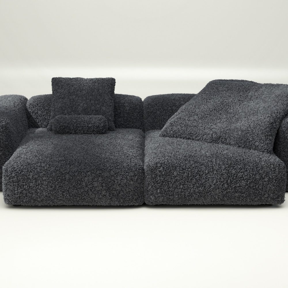 vetsak | Sofa Set 02 XLarge - doodle - dark grey | Modular Sofa | 3.5 Seater | Big Sofa