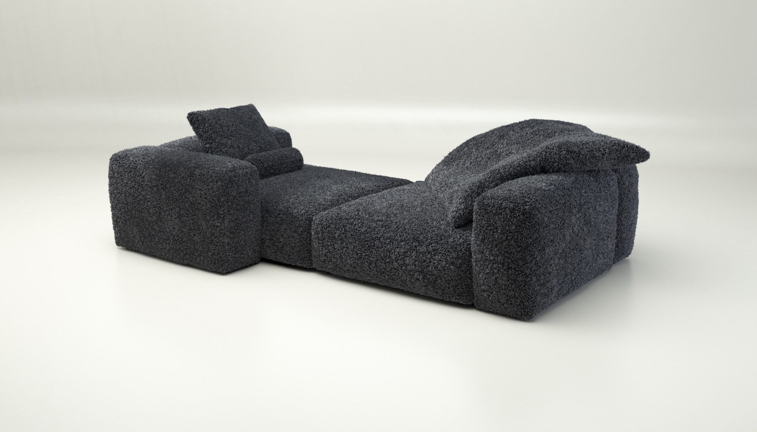vetsak | Sofa Set 02 XLarge - doodle - dark grey | Modular Sofa | 3.5 Seater | Big Sofa