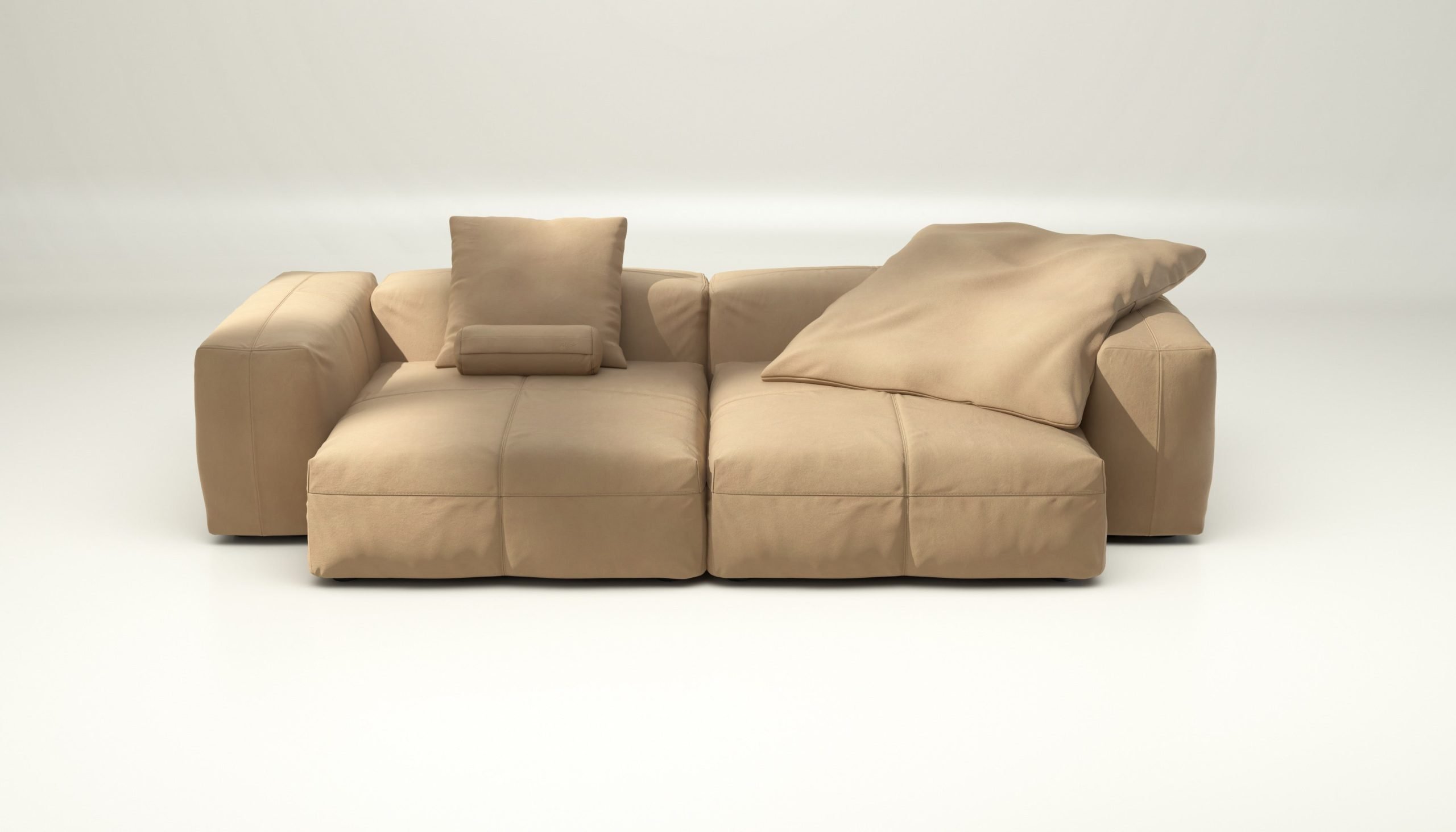 vetsak | Sofa Set 02 XLarge - leather - beige | Modular Sofa | 3.5 Seater | Big Sofa