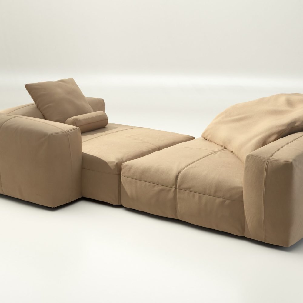 vetsak | Sofa Set 02 XLarge - leather - beige | Modular Sofa | 3.5 Seater | Big Sofa