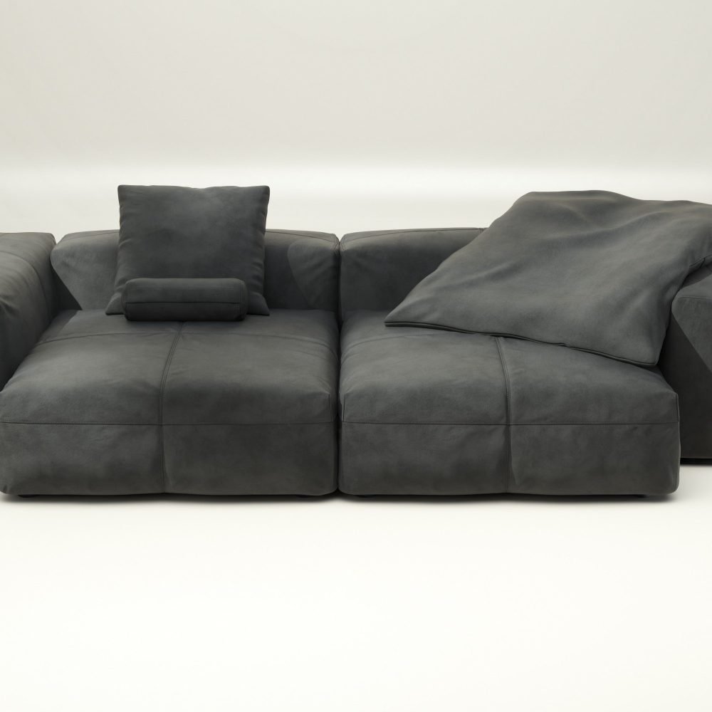 vetsak | Sofa Set 02 XLarge - leather - dark grey | Modular Sofa | 3.5 Seater | Big Sofa