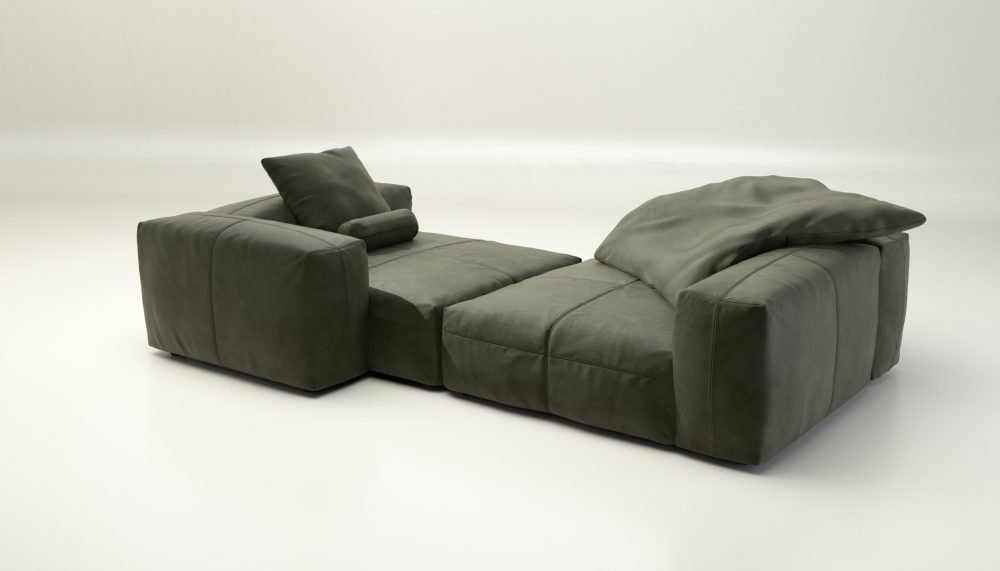vetsak | Sofa Set 02 XLarge - leather - olive | Modular Sofa | 3.5 Seater | Big Sofa