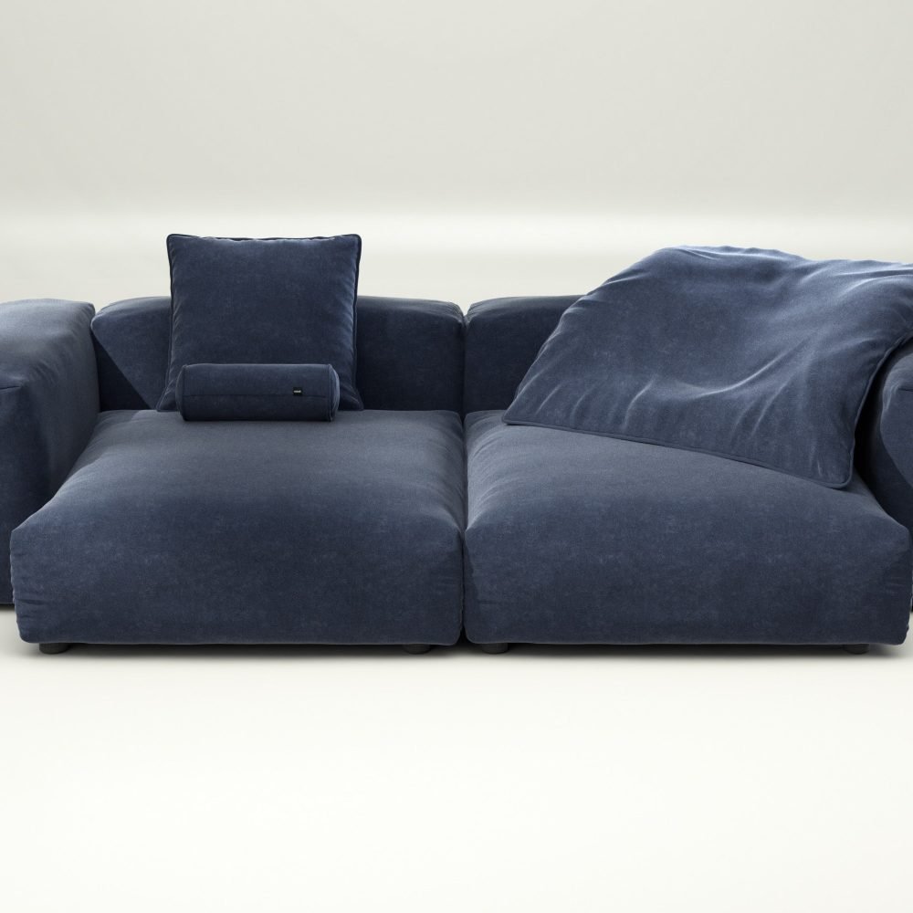 vetsak | Sofa Set 02 XLarge - suave - navy | Modular Sofa | 3.5 Seater | Big Sofa