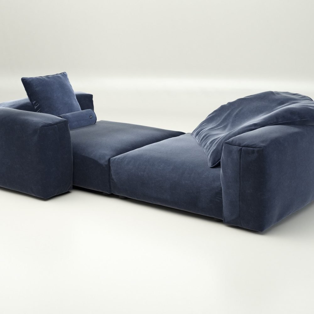 vetsak | Sofa Set 02 XLarge - suave - navy | Modular Sofa | 3.5 Seater | Big Sofa