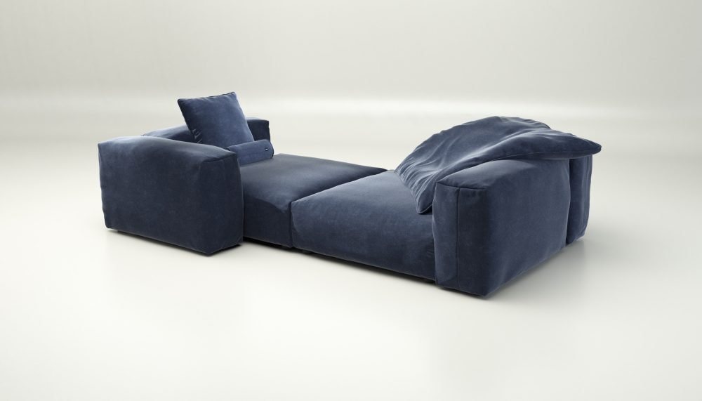 vetsak | Sofa Set 02 XLarge - suave - navy | Modular Sofa | 3.5 Seater | Big Sofa