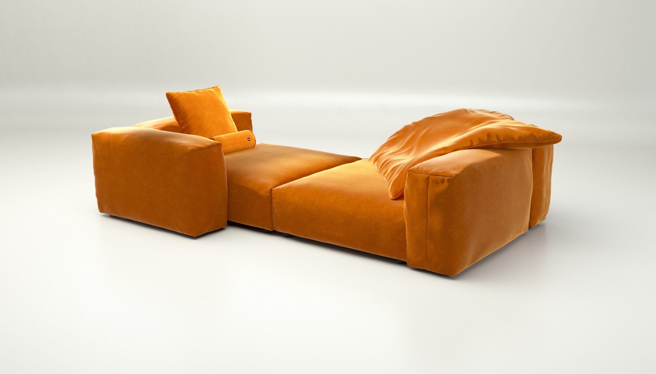 vetsak | Sofa Set 02 XLarge - suave - orange blaze | Modular Sofa | 3.5 Seater | Big Sofa