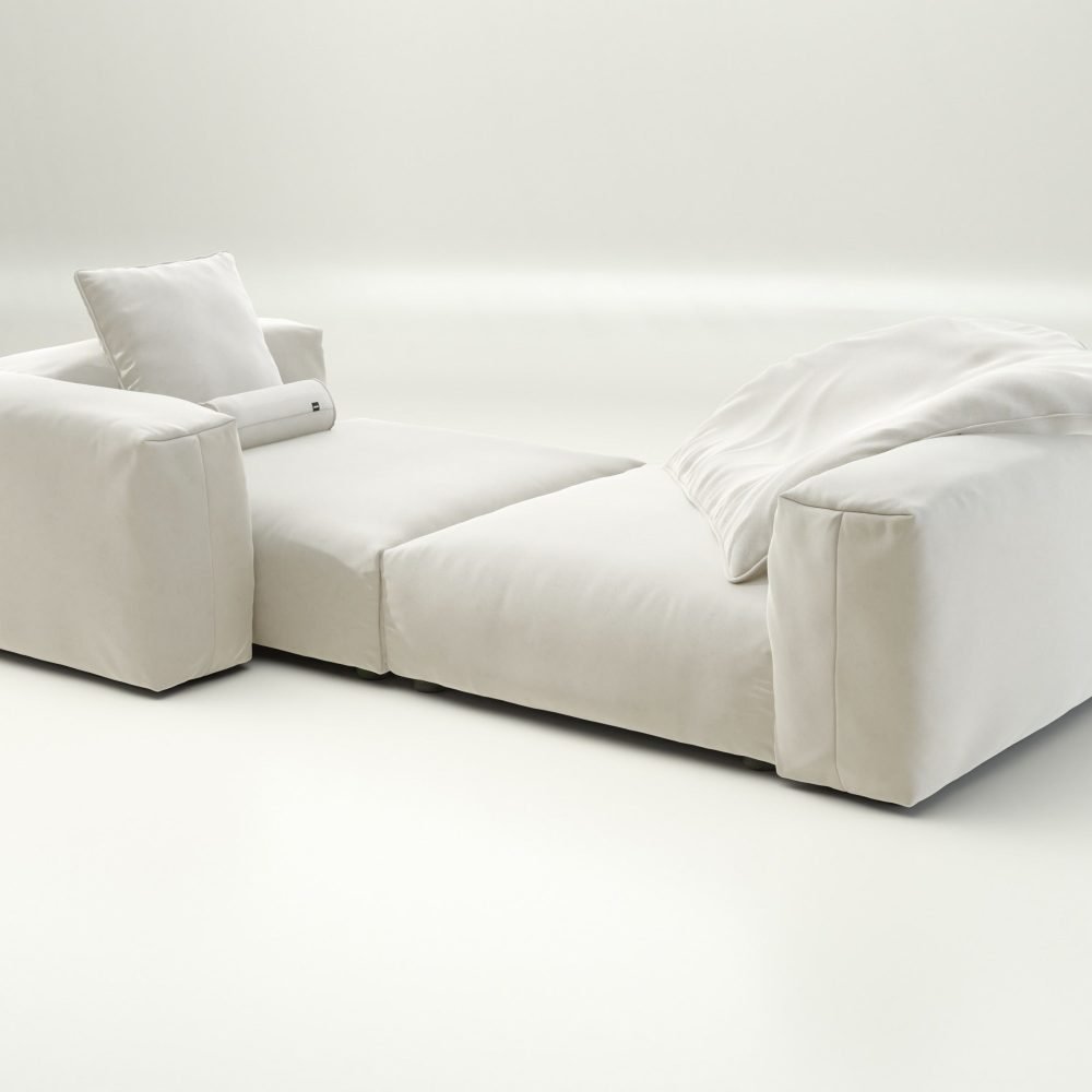 vetsak | Sofa Set 02 XLarge - suave - pearl | Modular Sofa | 3.5 Seater | Big Sofa