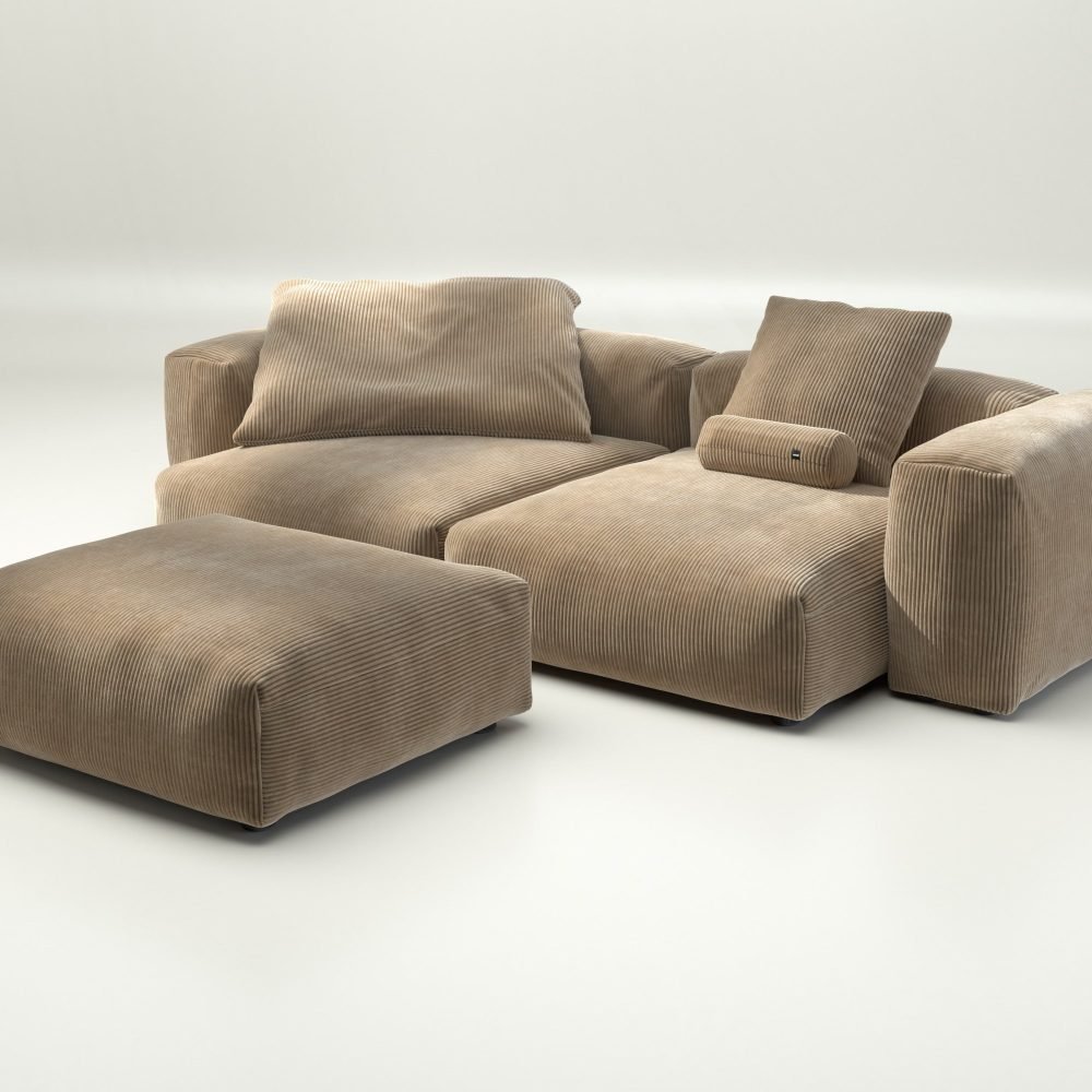 vetsak | Sofa Set 03 - cord velour - sand | Modular Sofa | 3.5 Seater | Big Sofa | Corner Sofa