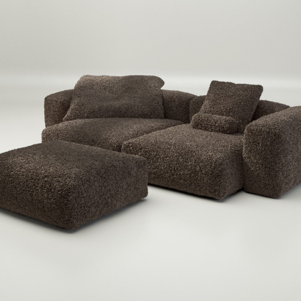 vetsak | Sofa Set 03 - doodle - cacao | Modular Sofa | 3.5 Seater | Big Sofa | Corner Sofa