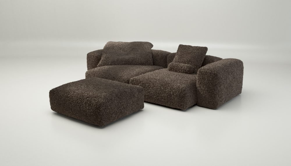 vetsak | Sofa Set 03 - doodle - cacao | Modular Sofa | 3.5 Seater | Big Sofa | Corner Sofa