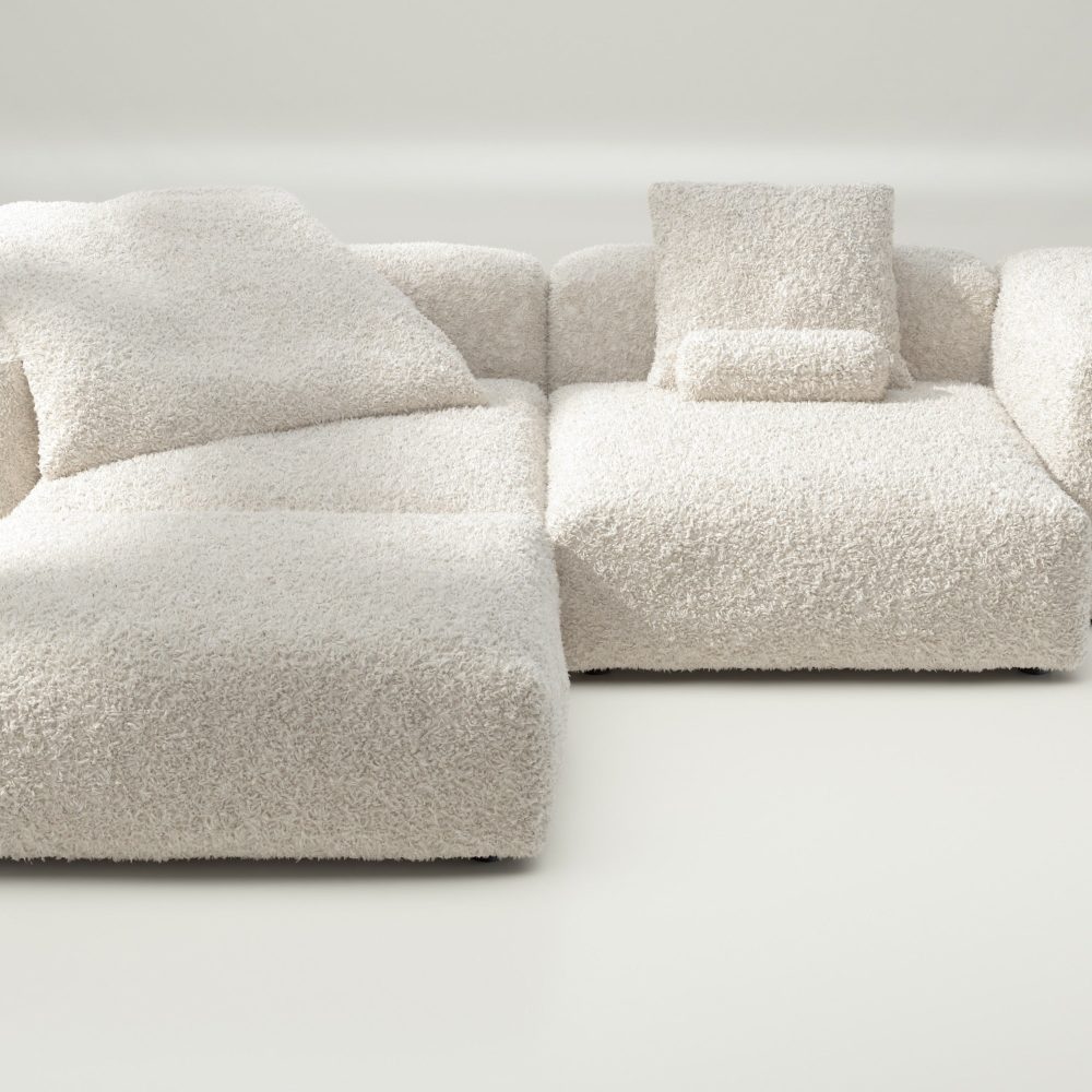 vetsak | Sofa Set 03 - doodle - creme | Modular Sofa | 3.5 Seater | Big Sofa | Corner Sofa