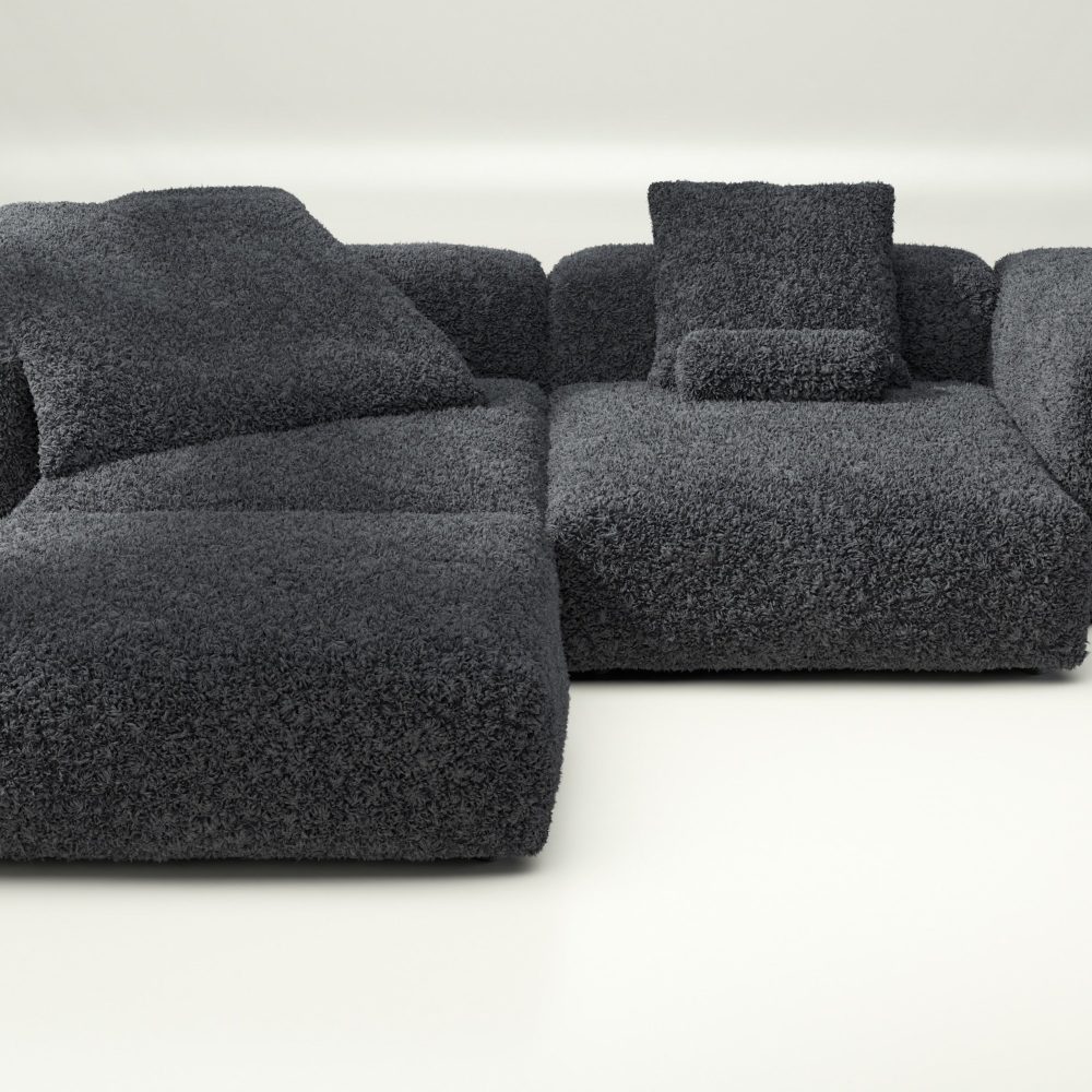 vetsak | Sofa Set 03 - doodle - dark grey | Modular Sofa | 3.5 Seater | Big Sofa | Corner Sofa