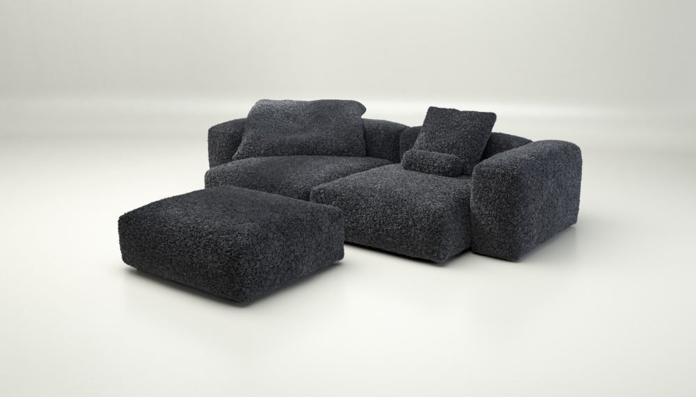 vetsak | Sofa Set 03 - doodle - dark grey | Modular Sofa | 3.5 Seater | Big Sofa | Corner Sofa