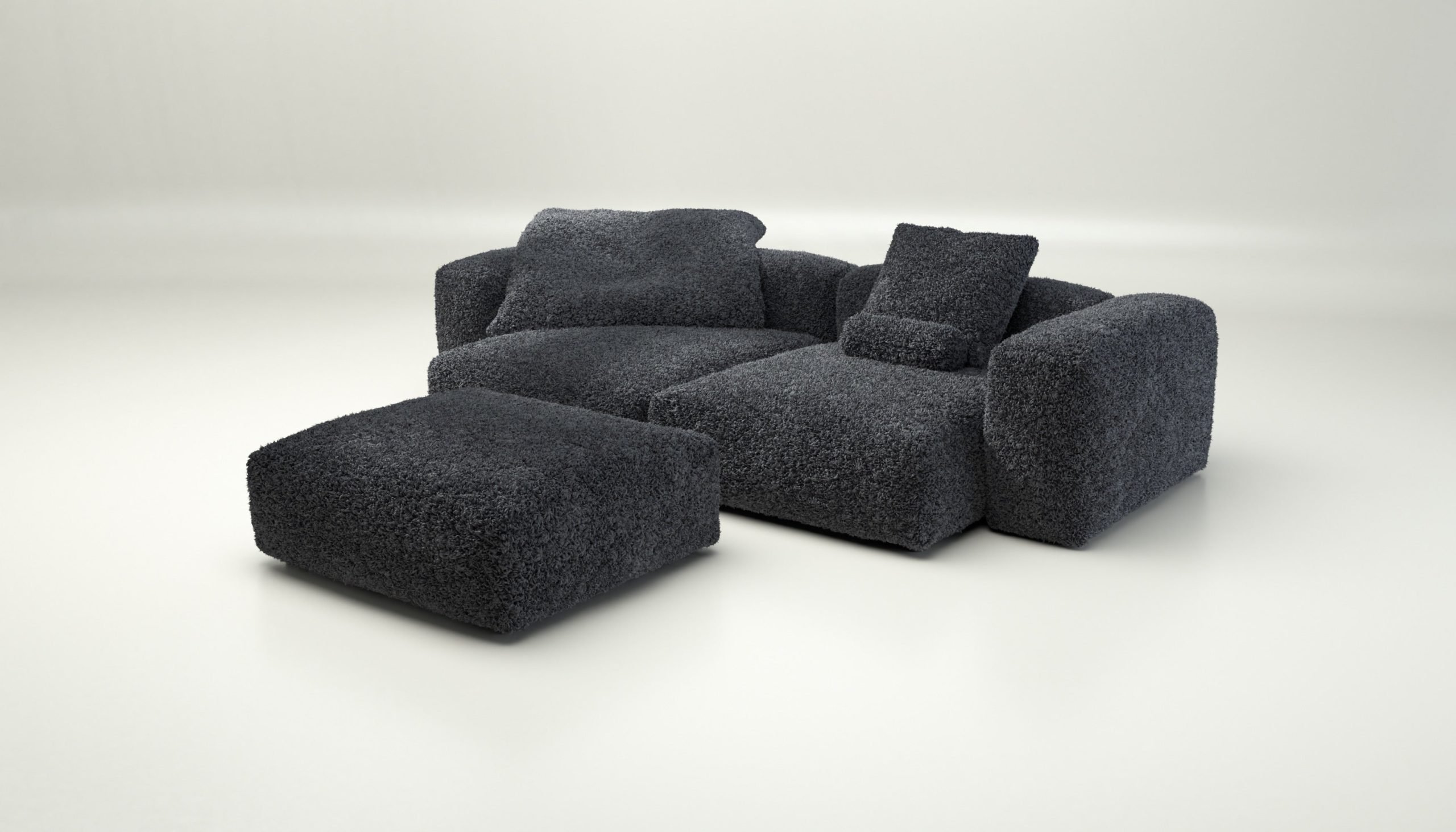 vetsak | Sofa Set 03 - doodle - dark grey | Modular Sofa | 3.5 Seater | Big Sofa | Corner Sofa