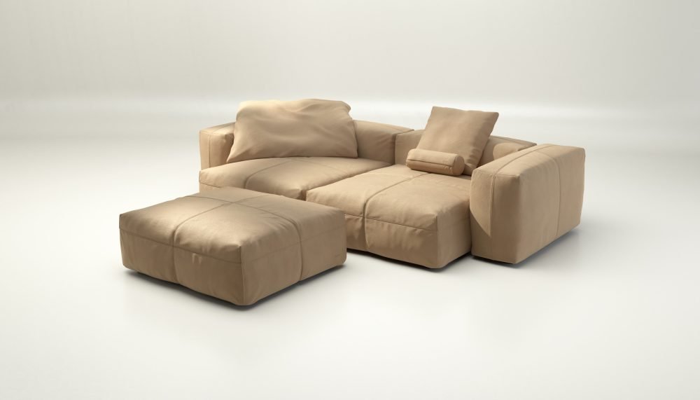 vetsak | Sofa Set 03 - leather - beige | Modular Sofa | 3.5 Seater | Big Sofa | Corner Sofa
