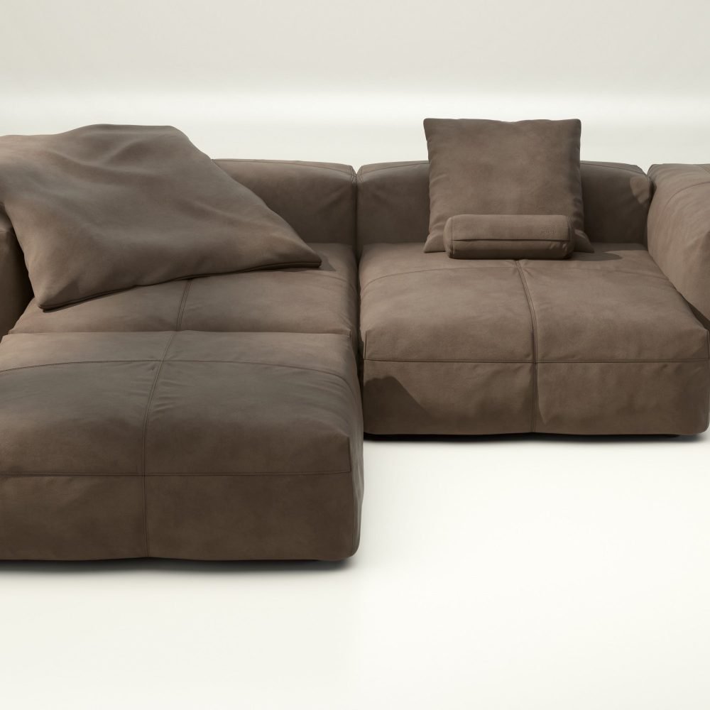 vetsak | Sofa Set 03 - leather - cacao | Modular Sofa | 3.5 Seater | Big Sofa | Corner Sofa