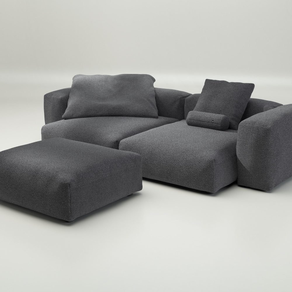 vetsak | Sofa Set 03 - loop loop - anthracite | Modular Sofa | 3.5 Seater | Big Sofa | Corner Sofa
