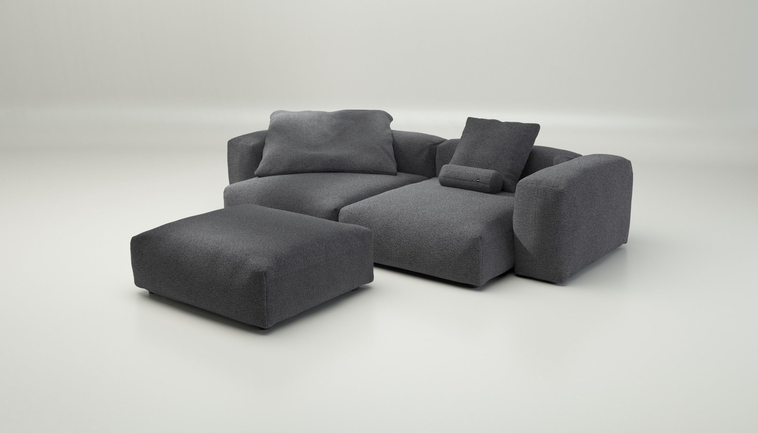 vetsak | Sofa Set 03 - loop loop - anthracite | Modular Sofa | 3.5 Seater | Big Sofa | Corner Sofa