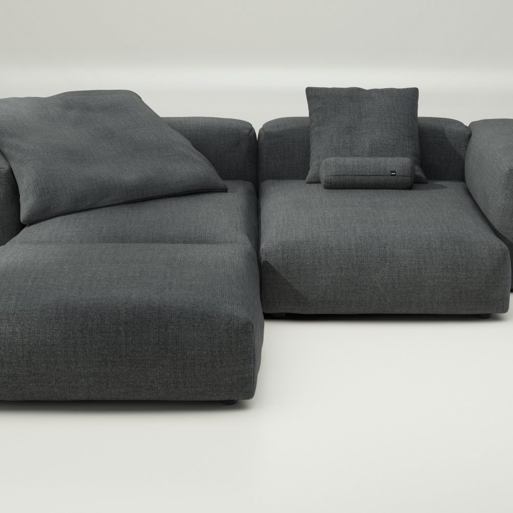vetsak | Sofa Set 03 - pique - dark grey | Modular Sofa | 3.5 Seater | Big Sofa | Corner Sofa