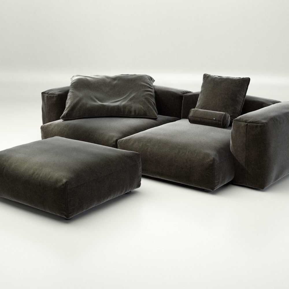 vetsak | Sofa Set 03 - suave - anthracite | Modular Sofa | 3.5 Seater | Big Sofa | Corner Sofa