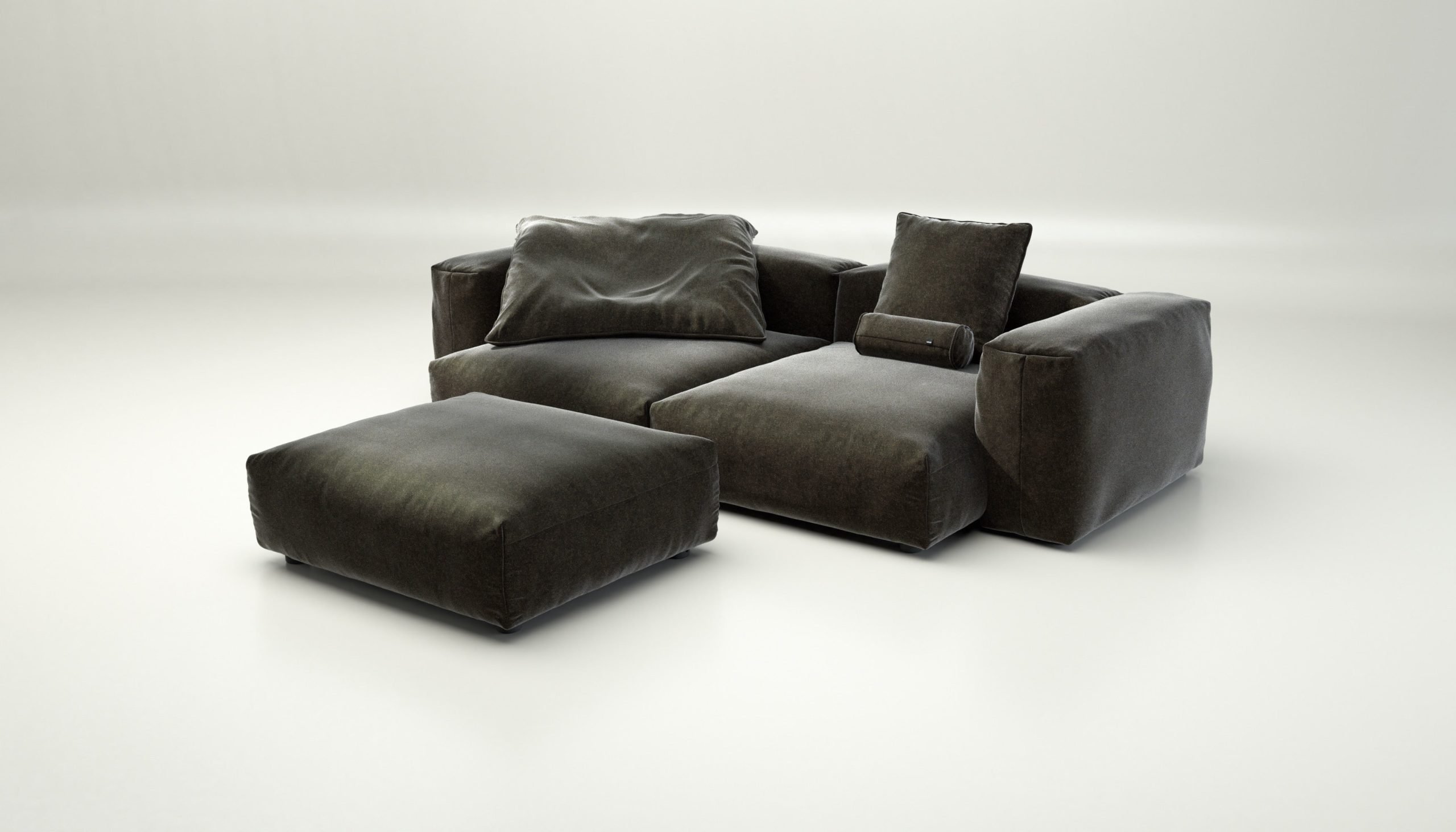 vetsak | Sofa Set 03 - suave - anthracite | Modular Sofa | 3.5 Seater | Big Sofa | Corner Sofa