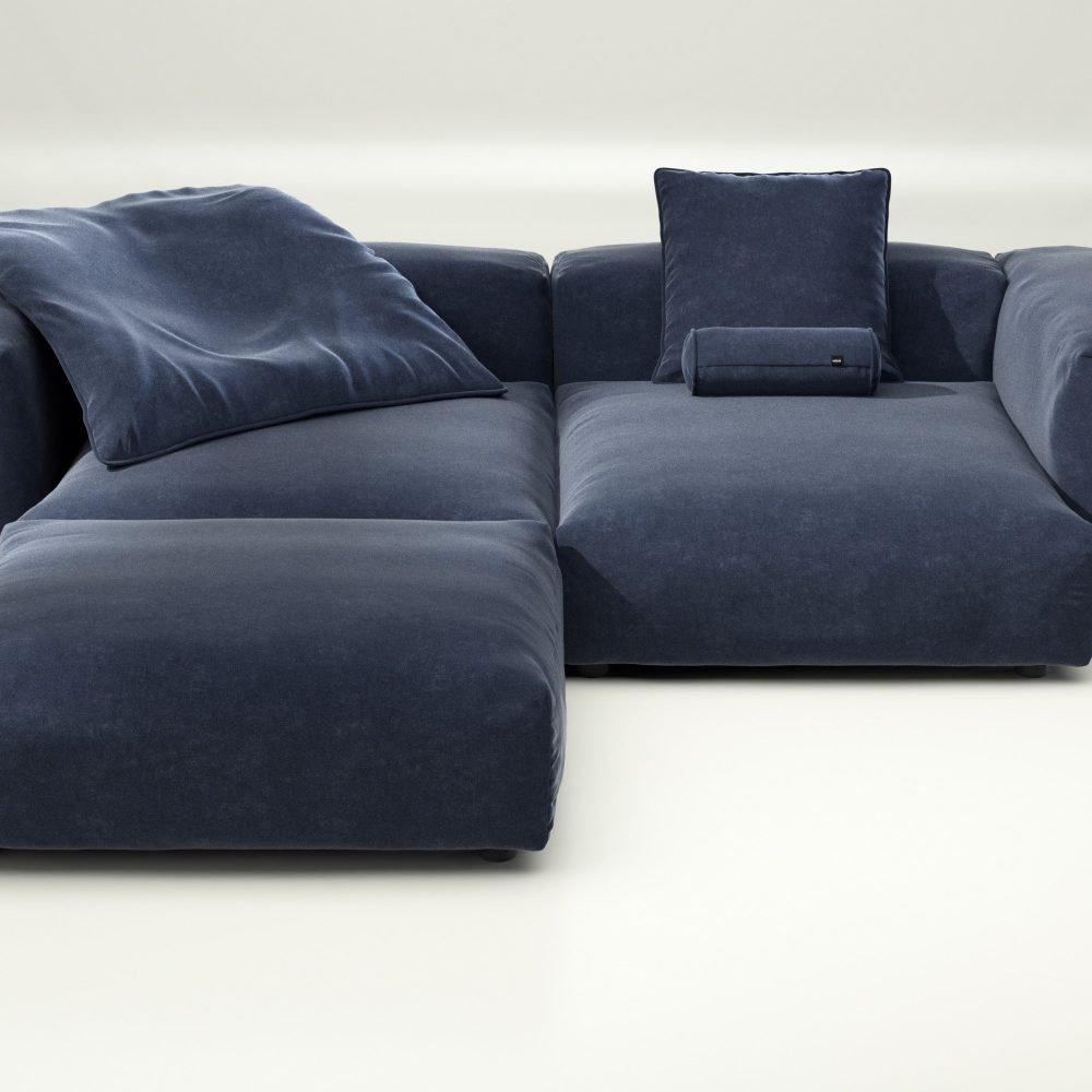 vetsak | Sofa Set 03 - suave - navy | Modular Sofa | 3.5 Seater | Big Sofa | Corner Sofa