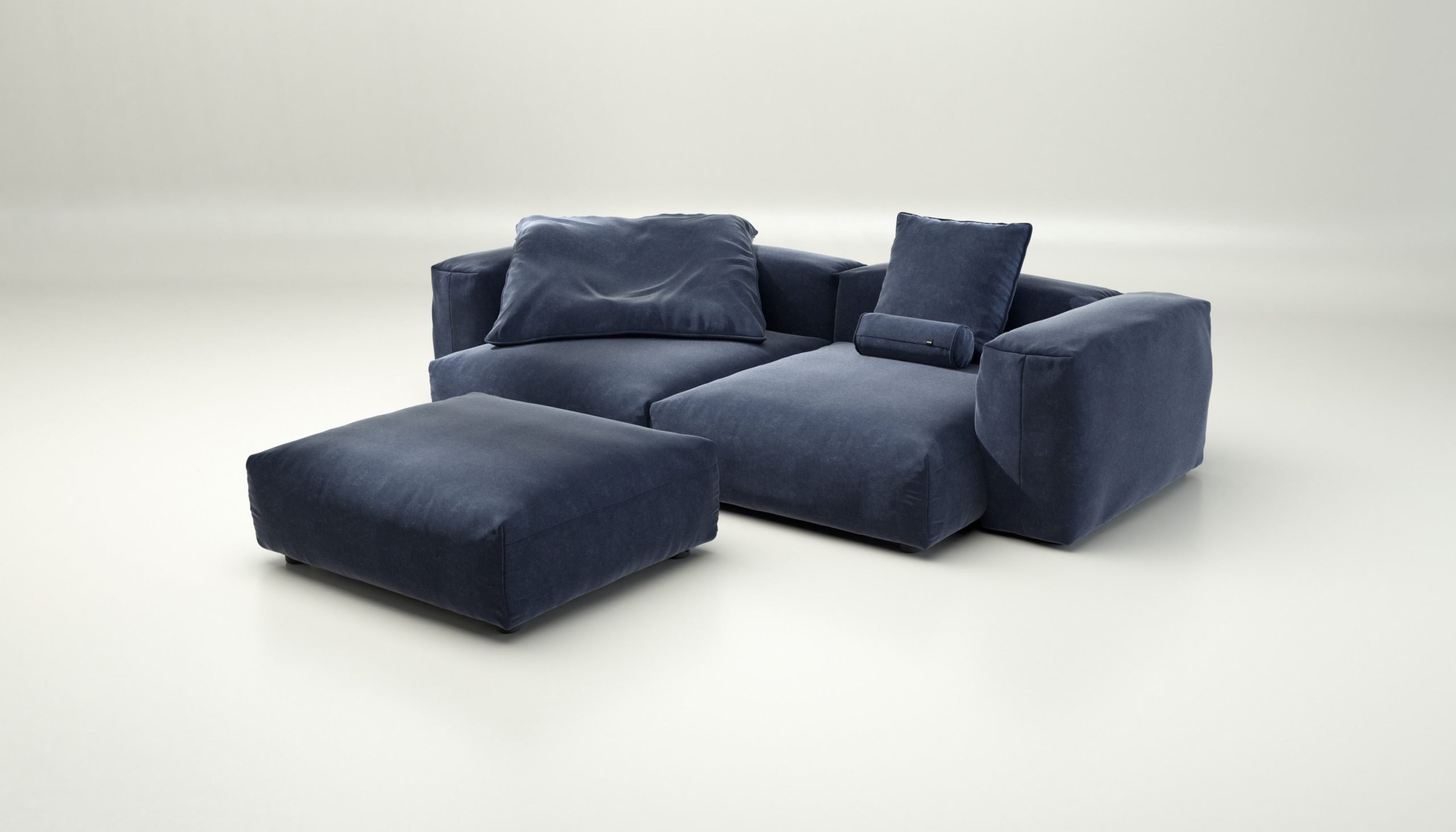 vetsak | Sofa Set 03 - suave - navy | Modular Sofa | 3.5 Seater | Big Sofa | Corner Sofa