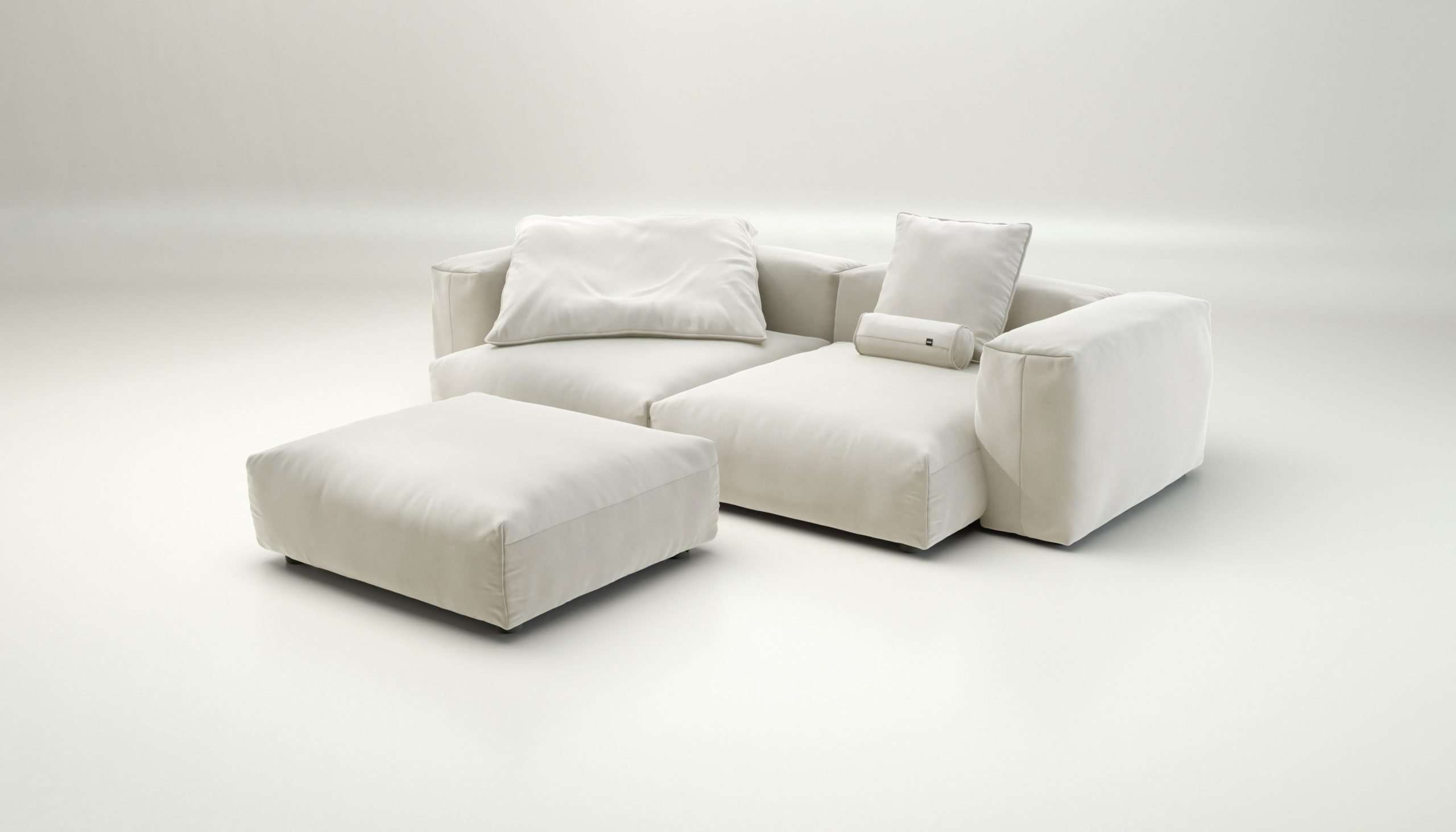 vetsak | Sofa Set 03 - suave - pearl | Modular Sofa | 3.5 Seater | Big Sofa | Corner Sofa
