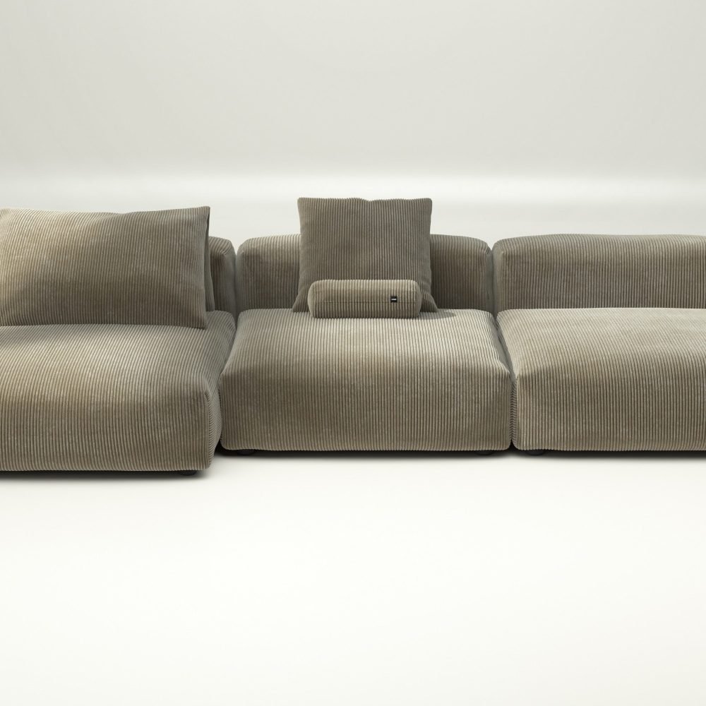 vetsak | Sofa Set 04 - cord velour - khaki | Modular Sofa | 5 Seater | Big Sofa
