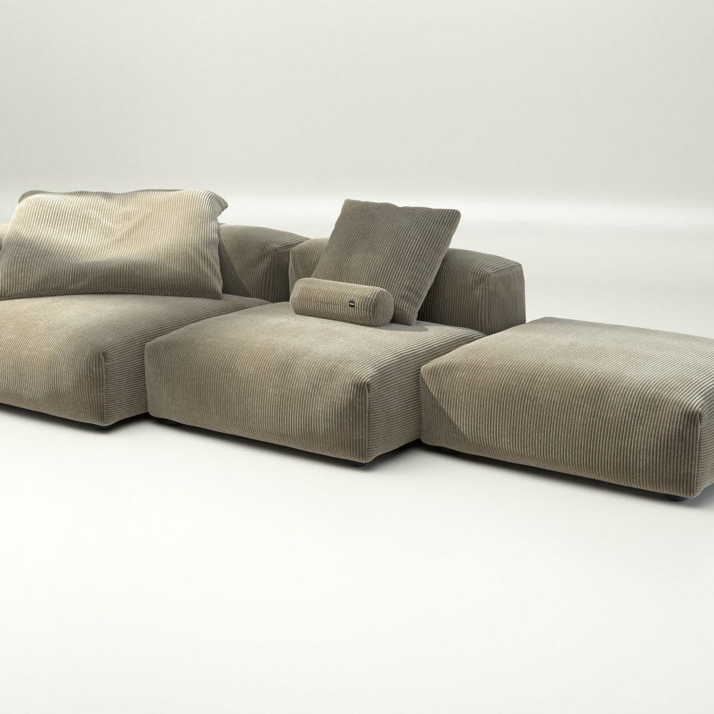 vetsak | Sofa Set 04 - cord velour - khaki | Modular Sofa | 5 Seater | Big Sofa