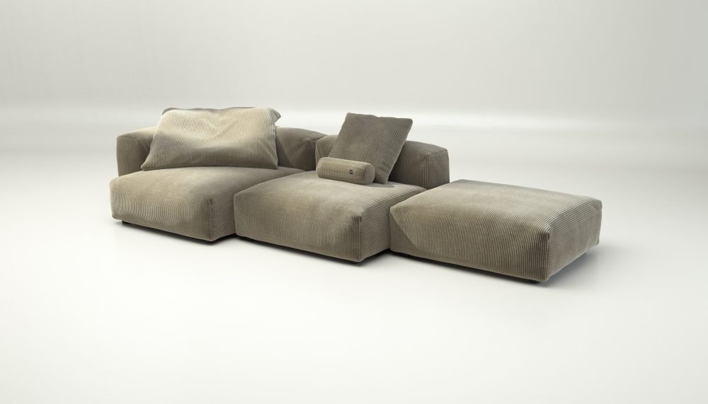 vetsak | Sofa Set 04 - cord velour - khaki | Modular Sofa | 5 Seater | Big Sofa