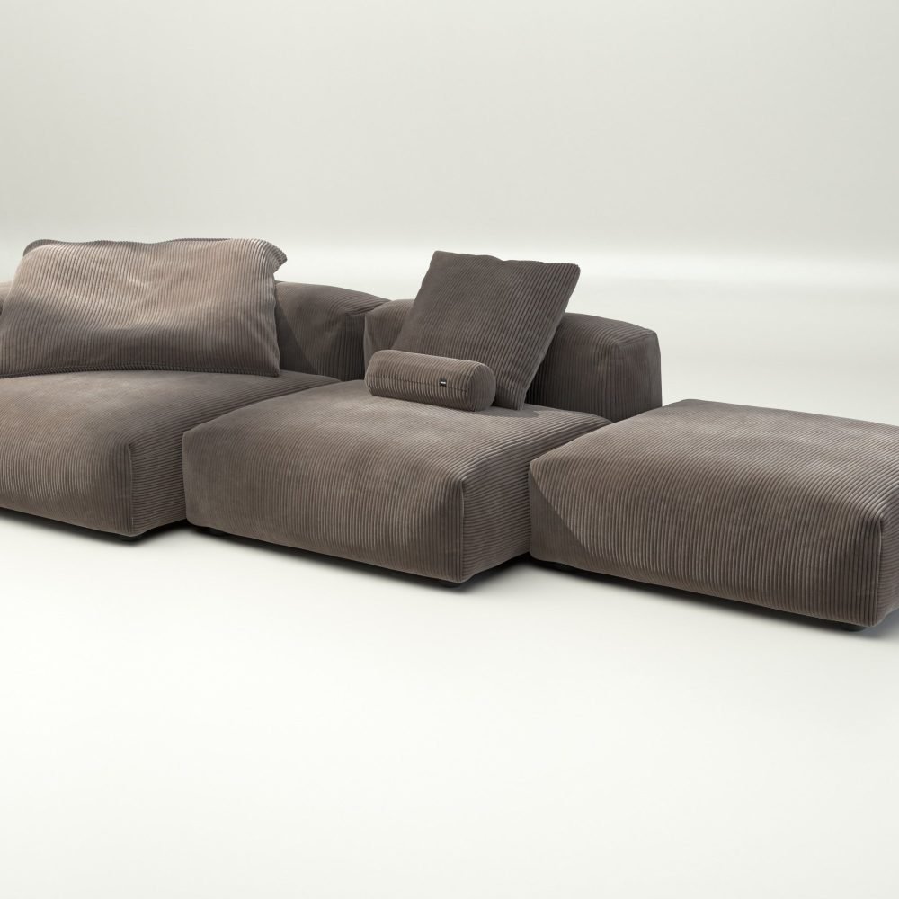 vetsak | Sofa Set 04 - cord velour - mocha | Modular Sofa | 5 Seater | Big Sofa