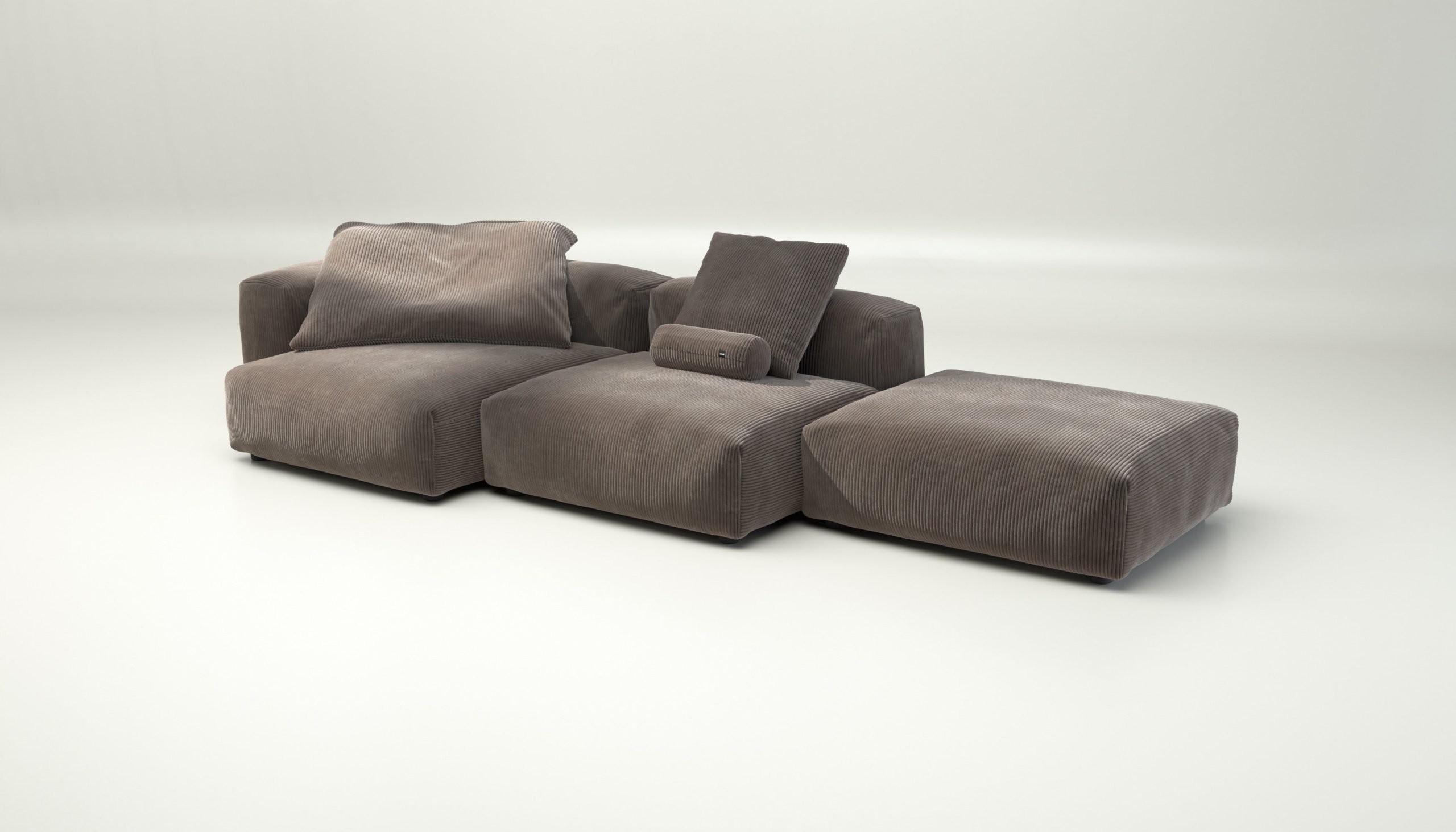 vetsak | Sofa Set 04 - cord velour - mocha | Modular Sofa | 5 Seater | Big Sofa