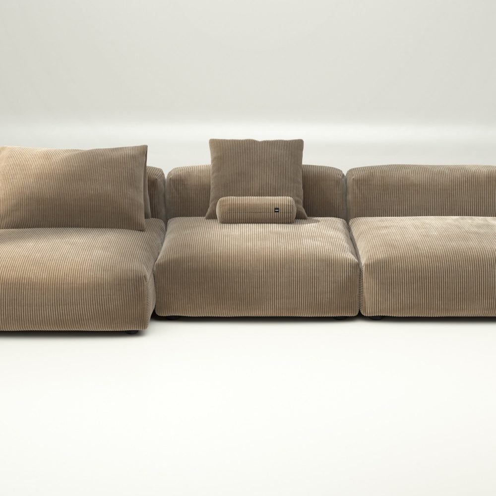vetsak | Sofa Set 04 - cord velour - sand | Modular Sofa | 5 Seater | Big Sofa