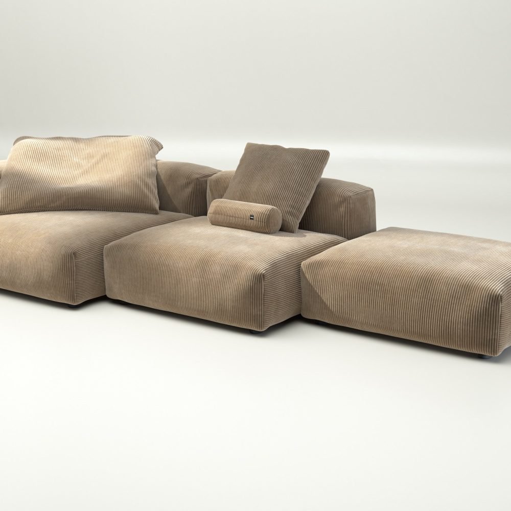 vetsak | Sofa Set 04 - cord velour - sand | Modular Sofa | 5 Seater | Big Sofa
