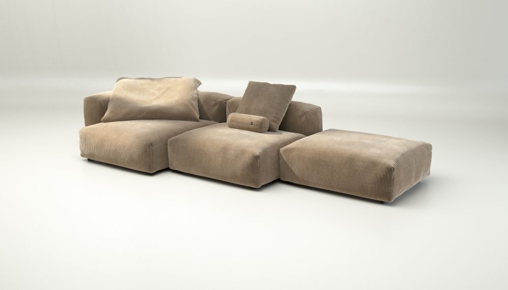 vetsak | Sofa Set 04 - cord velour - sand | Modular Sofa | 5 Seater | Big Sofa