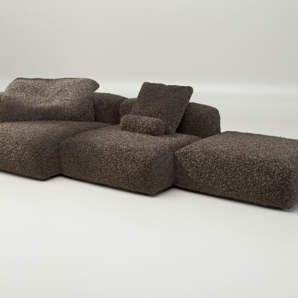 vetsak | Sofa Set 04 - doodle - cacao | Modular Sofa | 5 Seater | Big Sofa