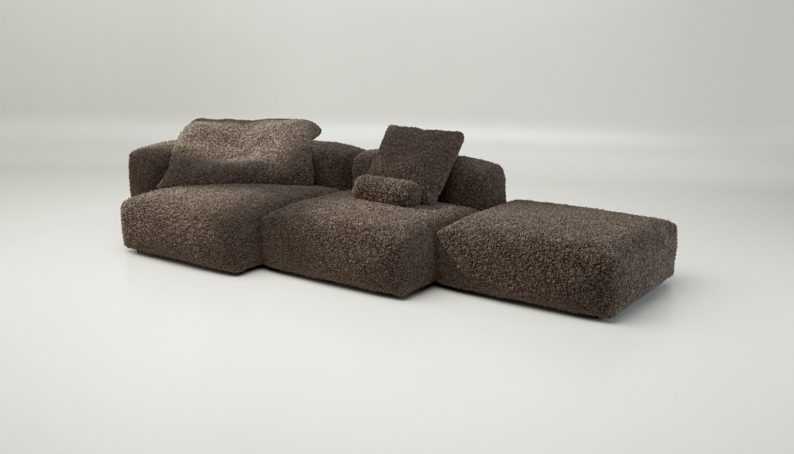 vetsak | Sofa Set 04 - doodle - cacao | Modular Sofa | 5 Seater | Big Sofa