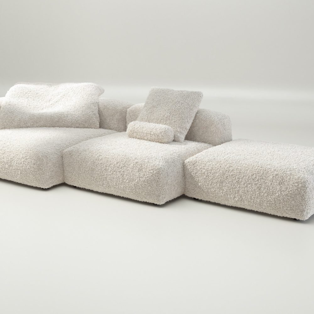 vetsak | Sofa Set 04 - doodle - creme | Modular Sofa | 5 Seater | Big Sofa