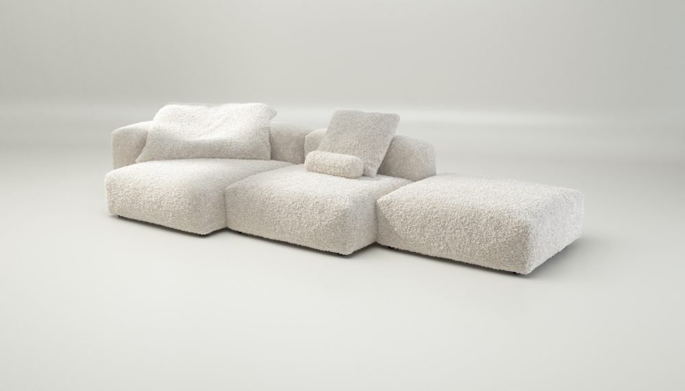 vetsak | Sofa Set 04 - doodle - creme | Modular Sofa | 5 Seater | Big Sofa