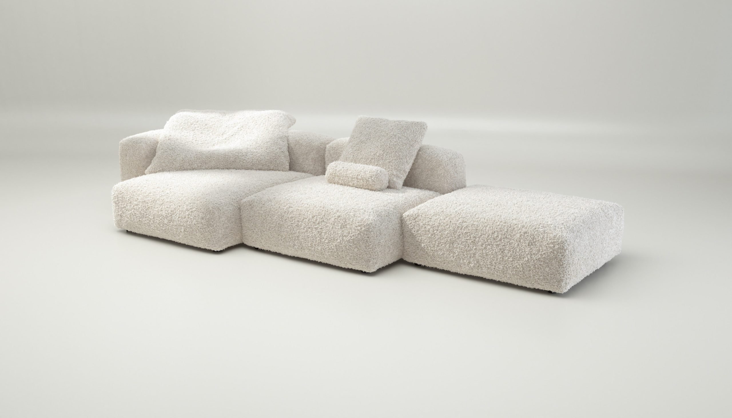 vetsak | Sofa Set 04 - doodle - creme | Modular Sofa | 5 Seater | Big Sofa