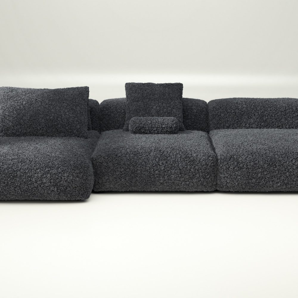 vetsak | Sofa Set 04 - doodle - dark grey | Modular Sofa | 5 Seater | Big Sofa