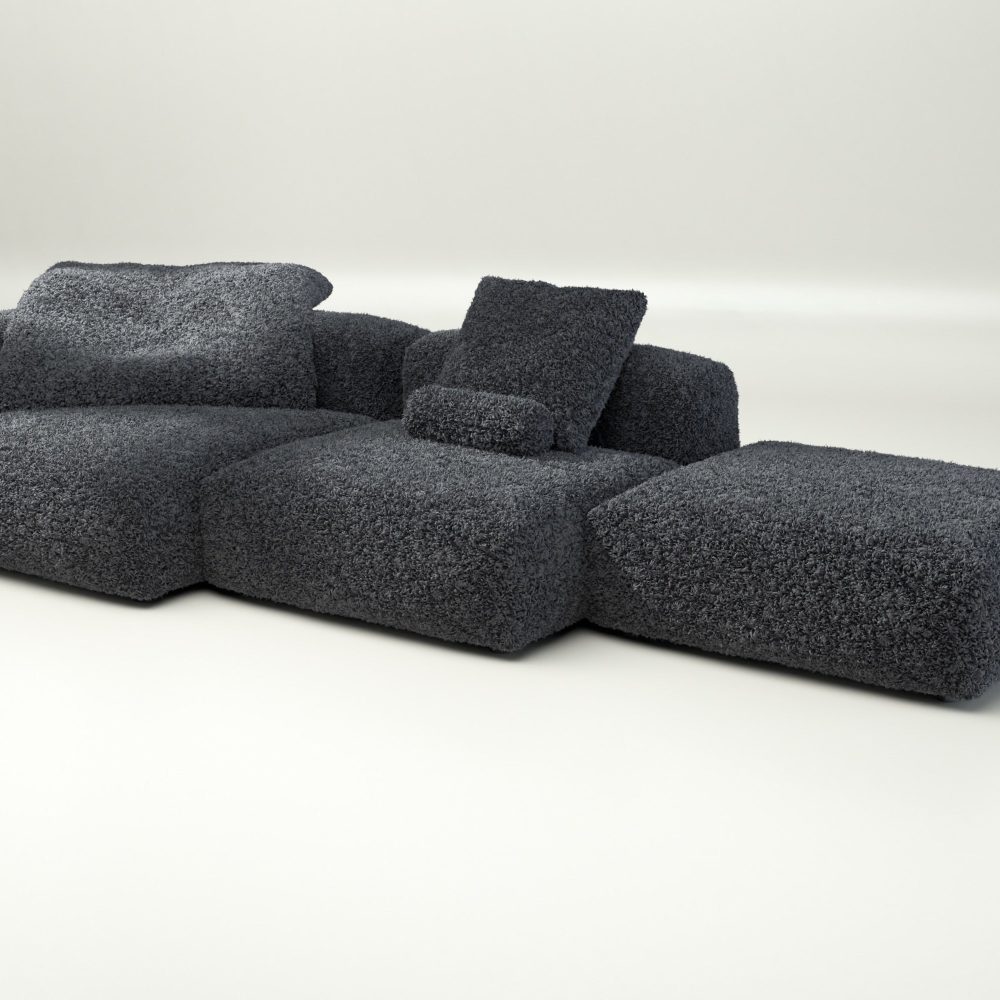 vetsak | Sofa Set 04 - doodle - dark grey | Modular Sofa | 5 Seater | Big Sofa