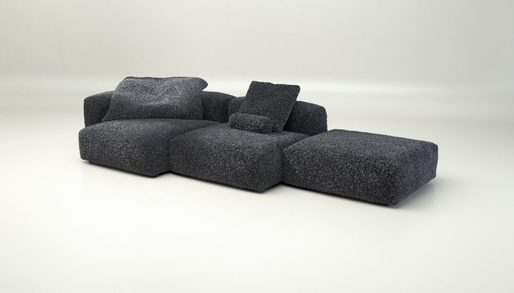 vetsak | Sofa Set 04 - doodle - dark grey | Modular Sofa | 5 Seater | Big Sofa