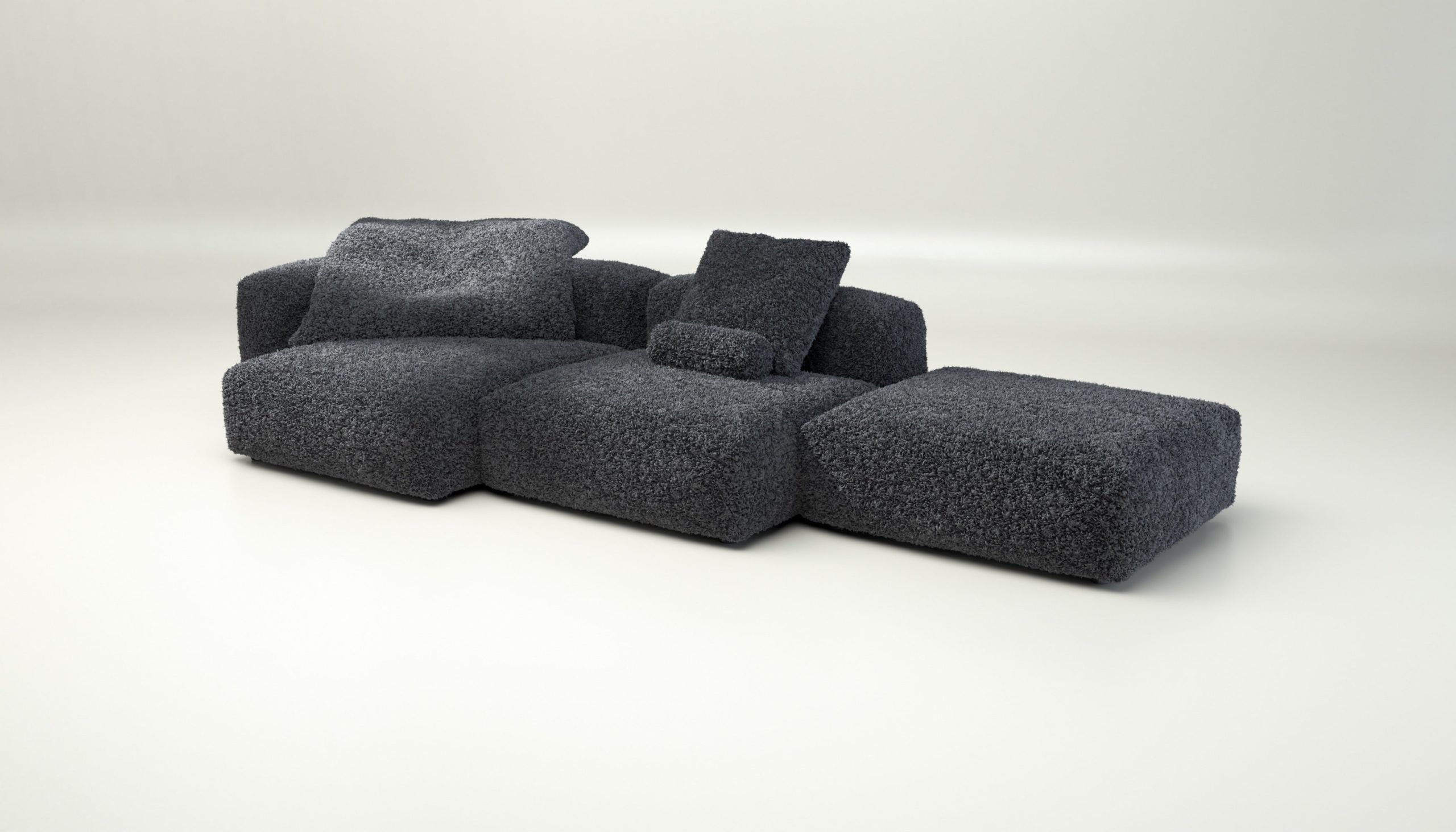 vetsak | Sofa Set 04 - doodle - dark grey | Modular Sofa | 5 Seater | Big Sofa